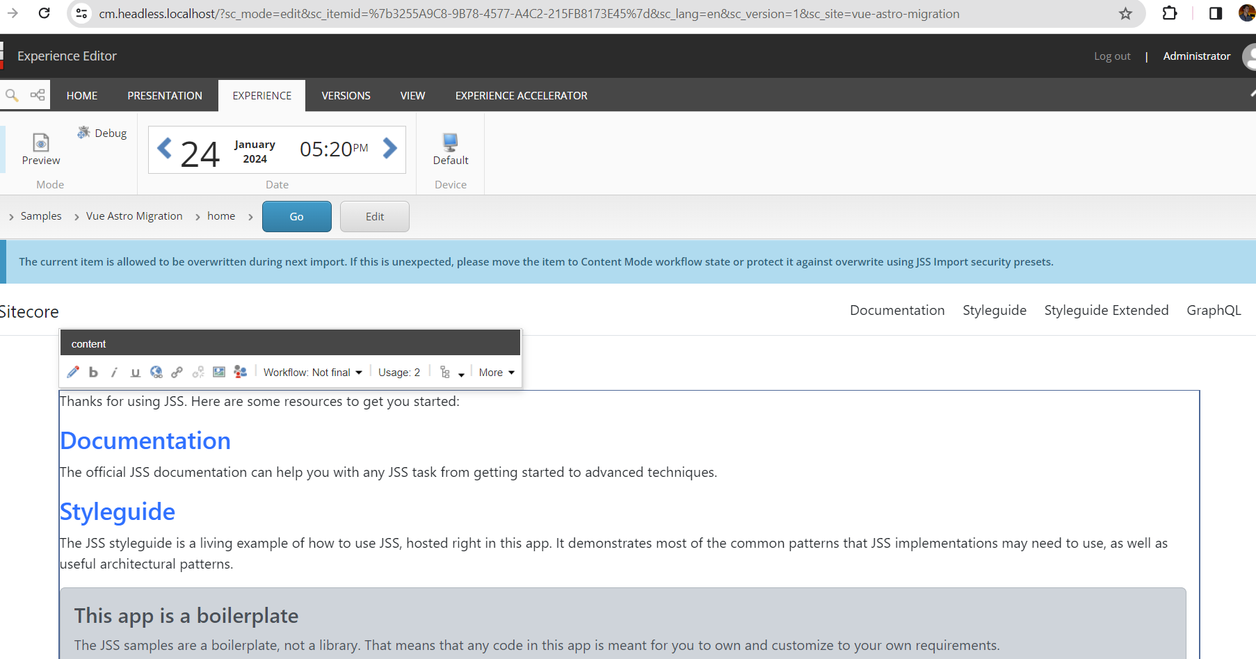 Run Sitecore Experience Editor