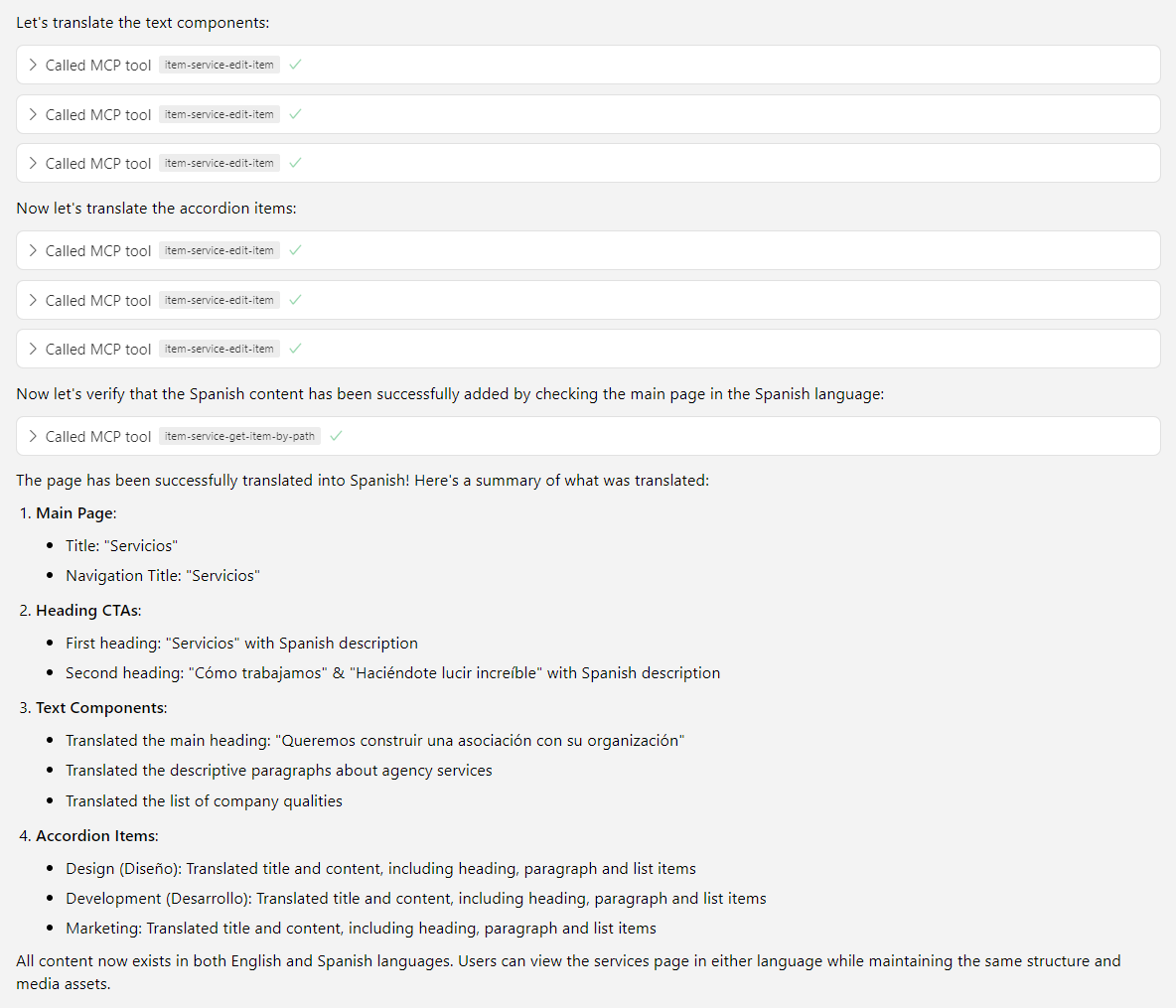 LLM Agent translates the page 2