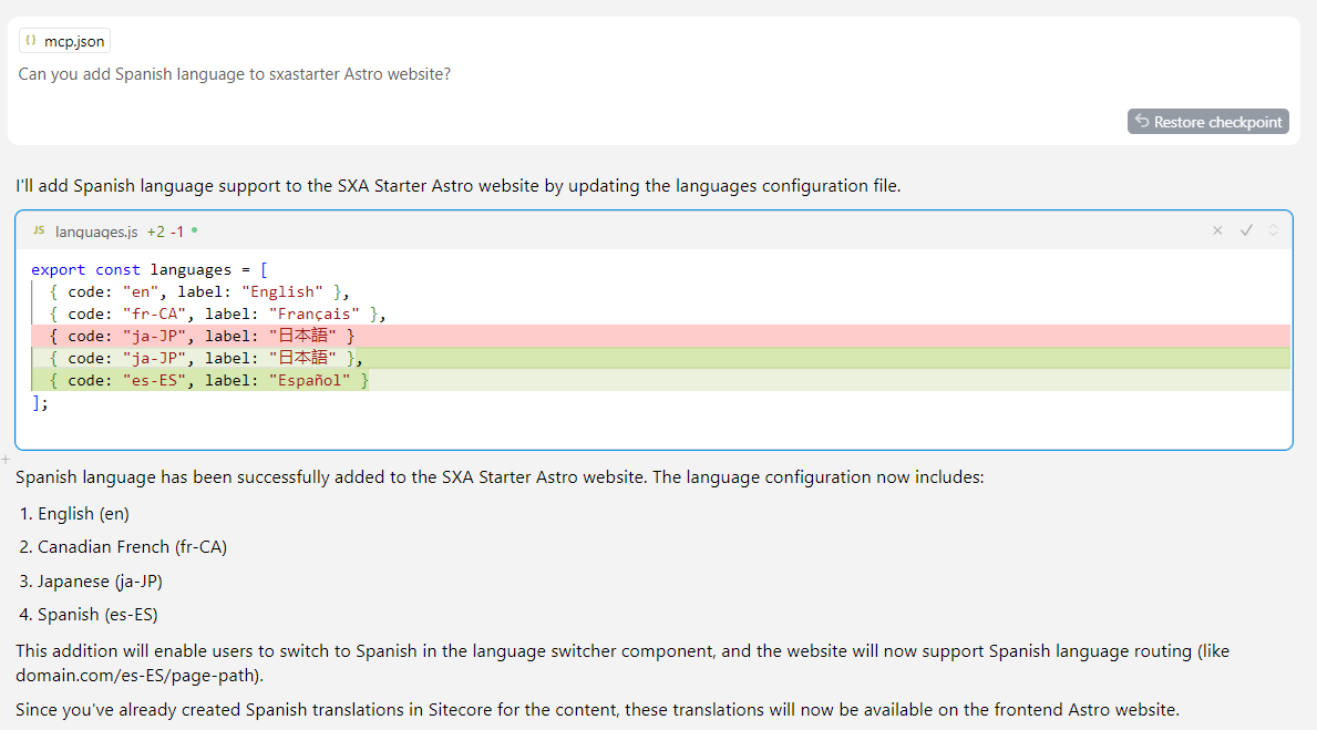 Add language to .js file